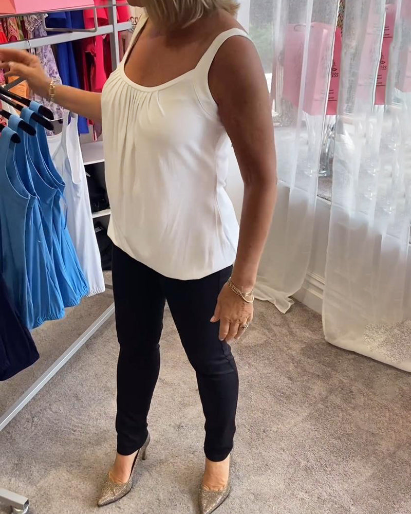 La Vie d'Amsterdam - Casual mouwloze top met plooi