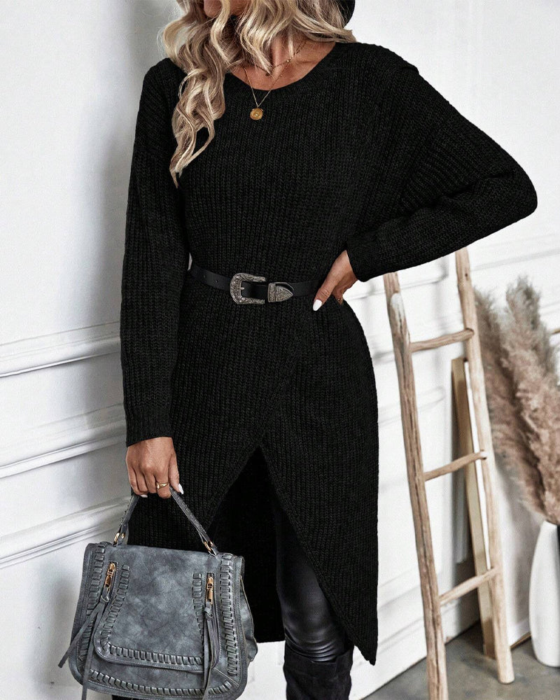 La Vie d'Amsterdam | Elena™ | Lange Effen trui-jurk