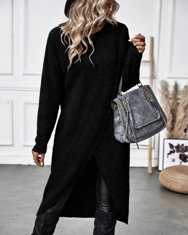 La Vie d'Amsterdam | Elena™ | Lange Effen trui-jurk
