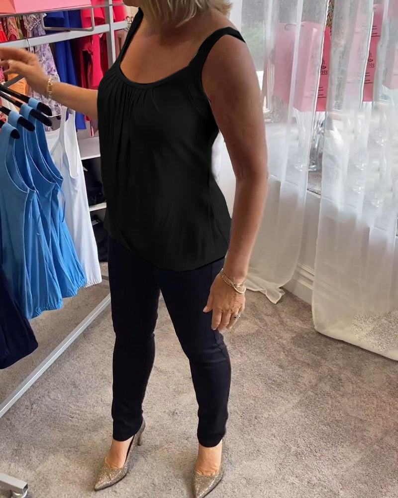 La Vie d'Amsterdam - Casual mouwloze top met plooi