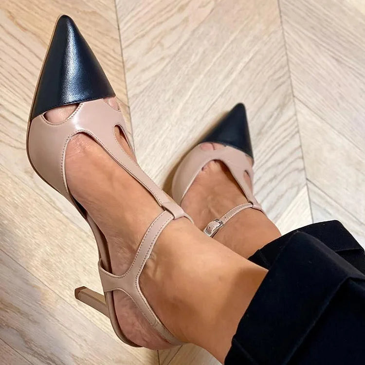 La Vie d'Amsterdam | Evelien | Tweekleurige Elegante Herfstpumps