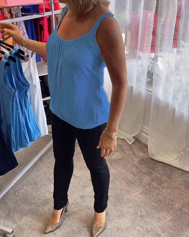La Vie d'Amsterdam - Casual mouwloze top met plooi