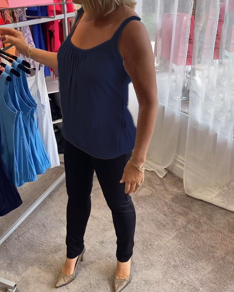 La Vie d'Amsterdam - Casual mouwloze top met plooi