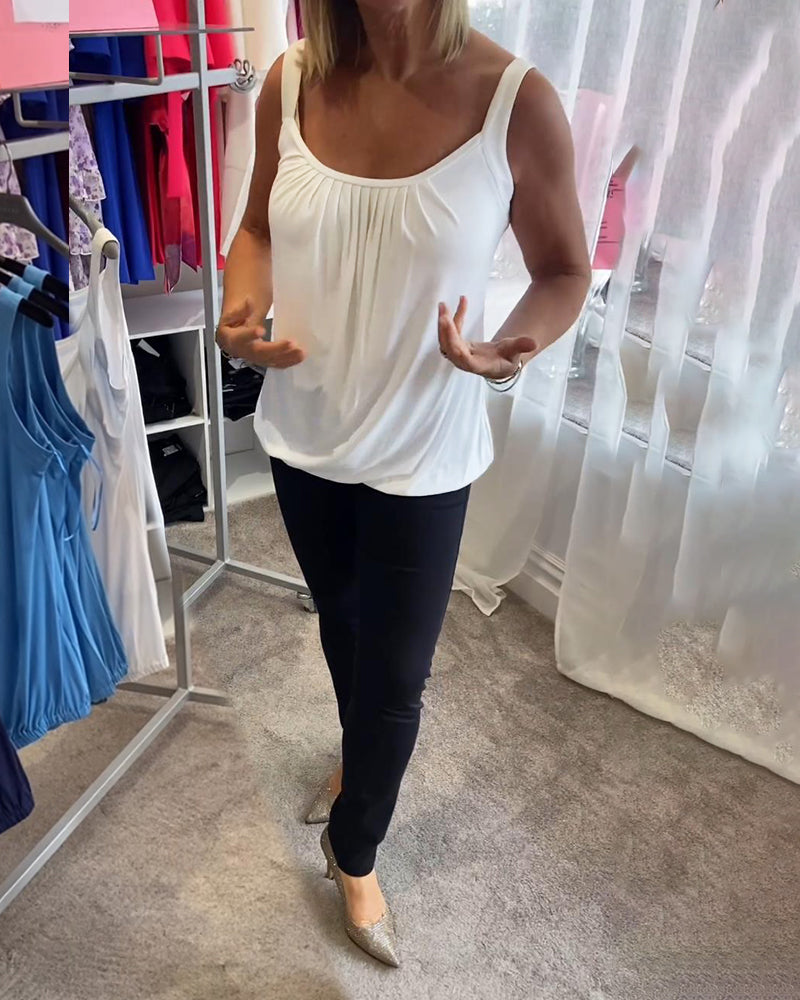 La Vie d'Amsterdam - Casual mouwloze top met plooi