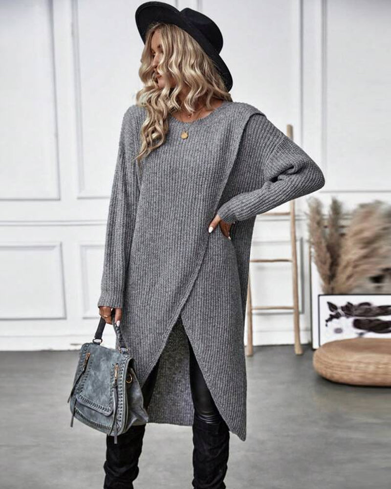 La Vie d'Amsterdam | Elena™ | Lange Effen trui-jurk
