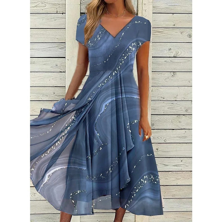 La Vie d'Amsterdam - Naomi V-hals Midi Jurk
