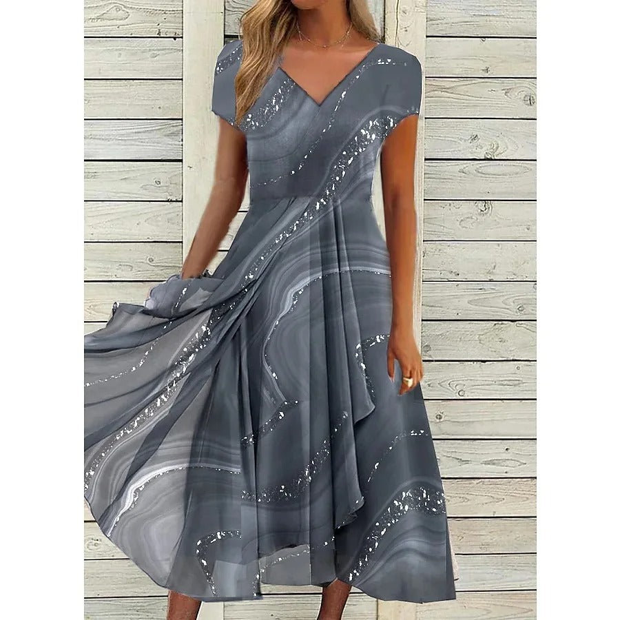 La Vie d'Amsterdam - Naomi V-hals Midi Jurk