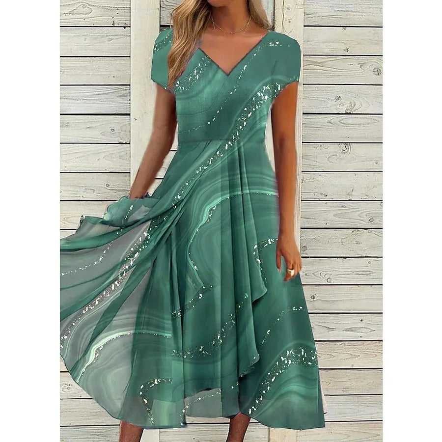 La Vie d'Amsterdam - Naomi V-hals Midi Jurk