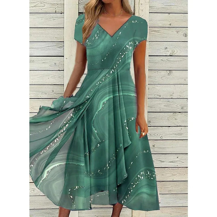 La Vie d'Amsterdam - Naomi V-hals Midi Jurk