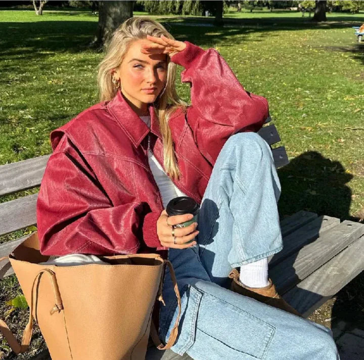 La Vie d'Amsterdam | Ava™ | Oversized Leren Jack